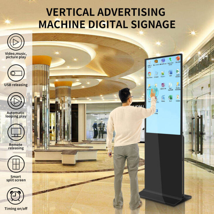 75 Inch Capacitive LCD Android WiFi Digital Signage Displays Totem | FUNLCD
